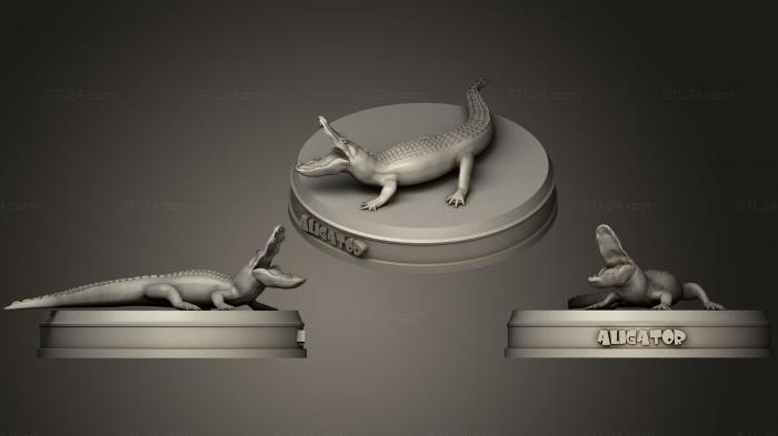Animal figurines (Realistic Aligator, STKJ_1392) 3D models for cnc